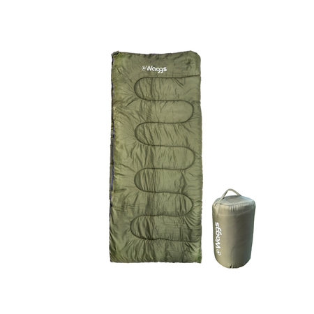 Bolsa de dormir Térmica Impermeable Waggs Extensible Camping Verde