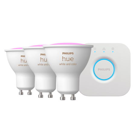 Philips Hue Dicroica Led Gu10 4.2w Smart Rgb x3 Un + Bridge