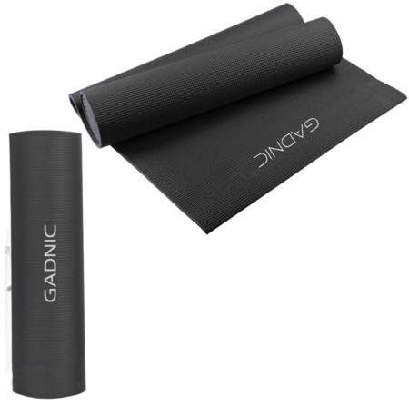 Colchoneta Yoga Mat Negra Gadnic PVC 173x61x0,6 cm