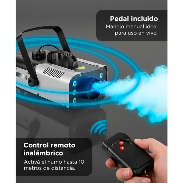 Máquina De Humo Gadnic 900W Inalámbrica RGB Control Remoto Portátil - Vista 4
