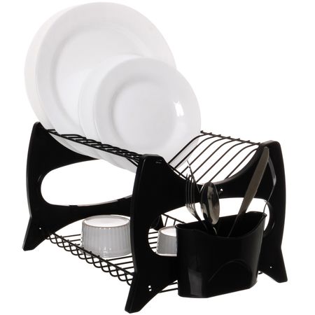 Escurridor de Platos Secaplatos Vajilla Cubiertos Metaltru Verona Negro