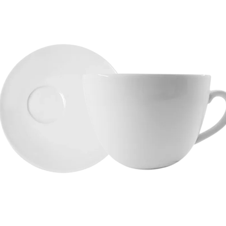 Set 4 Jarro Mug Tsuji + Platos De Te Linea 1900 Porcelana Blanco 1900