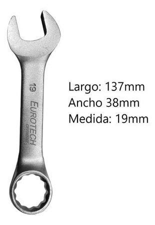 Llave Combinada Eurotech Corta 19 Milimetros