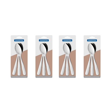 Set 12 Cuchara De Mesa Tramontina Maresias Acero Inoxidable Plateado