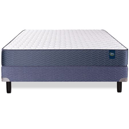 Colchon y Sommier Serta Missouri Queen Size 150x190 De Espuma Alta Densidad Tejido Pique