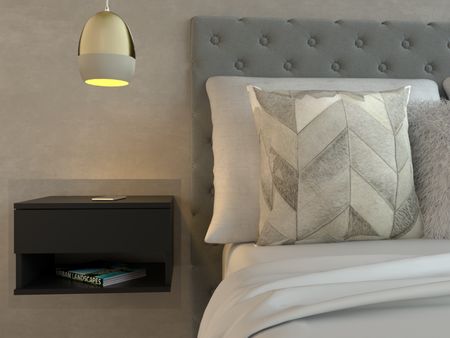 Mesa De Luz Flotante Negro M. Tables