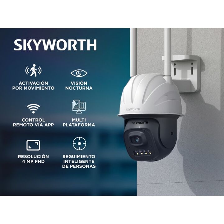 Cámara de Seguridad Skyworth Dual Light 4MP WiFi Exterior/Interior IP66 Con Visión Nocturna - Vista 2