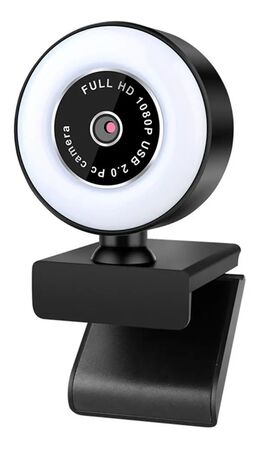 Cámara Web Pc Full Hd 1080p Streaming Youtubers Web Cam Luz