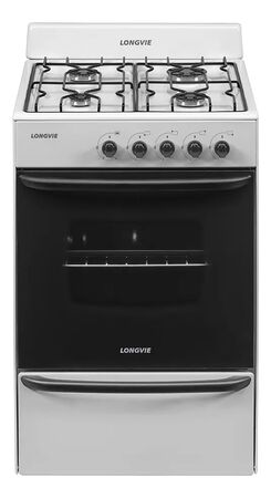 Cocina A Gas Longvie 12231b 56cm Blanca Cajón Parrilla Color Blanco