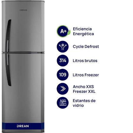 Heladera Ciclica Drean 314L Gris Matte Hdr320F50E