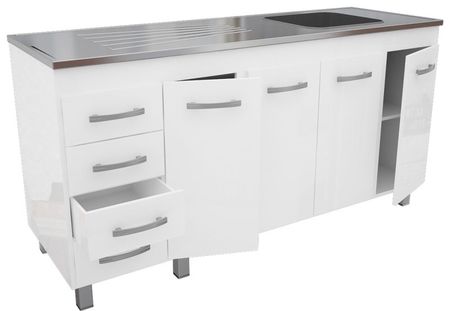 Bajo Mesada Muebles Orlandi 160Cm 610 Blanco
