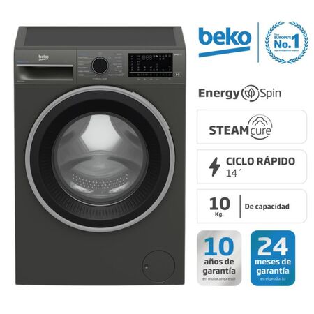 Lavarropas Beko Inverter 10Kg Carga Frontal 1400 Rpm Inoxidable