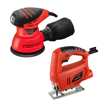 Combo Taller Daihatsu: Sierra Caladora 400W (SCA400) + Lijadora Rotorbital Circular 240W (LRC240)