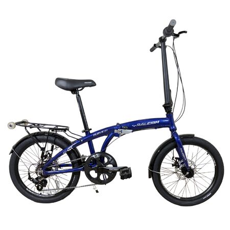 Bicicleta Plegable Raleigh Curve / Azul / Cuadro de aluminio / Frenos a disco mecanico / 6Vel. / Rodado 20".