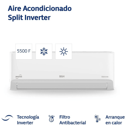 Aire Acondicionado Bgh 6500W F-C Inverter Bsi65Wcgt