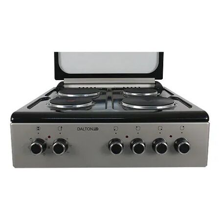 Cocina Electrica Plata 60cm 4 Hornallas Grill Turbo Tapa Dalton