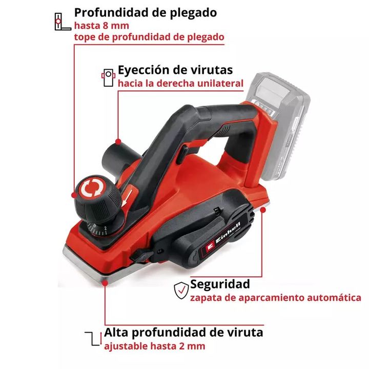 Einhell Cepillo inalambrico TE-PL 18/82 Li - Solo - Vista 3