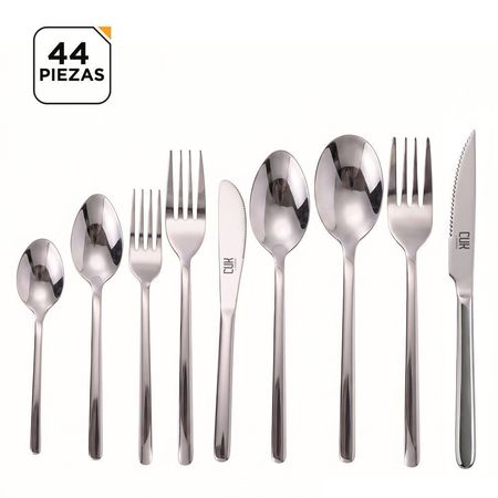 Juego de Cubiertos 44 Piezas Cuk by Gadnic Acero Inoxidable