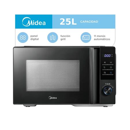 Microondas Midea 25 L Digital Con Grill Negro MW-DG125BA