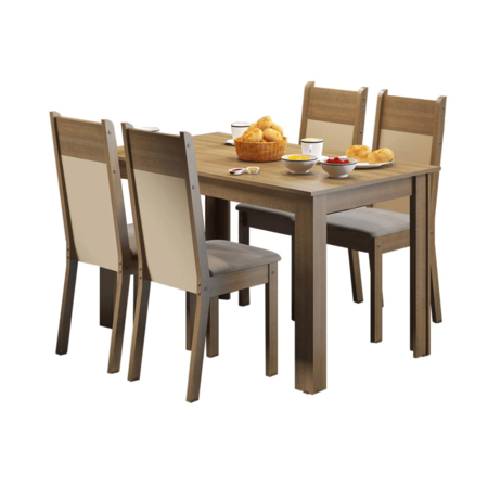 Juego De Comedor Cocina Madesa Havana Conjunto Mesa con 4 Sillas