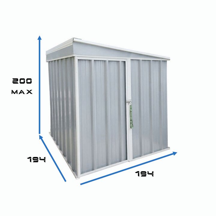 Armario Deposito Galpon de jardin Casi 2x2x2 Techo 1 agua Gris DON ACERO - Vista 2
