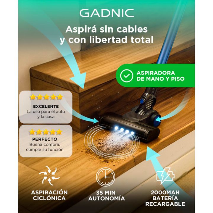 Aspiradora Inalambrica de Mano VC13 Gadnic 2 en 1 1L - Vista 2