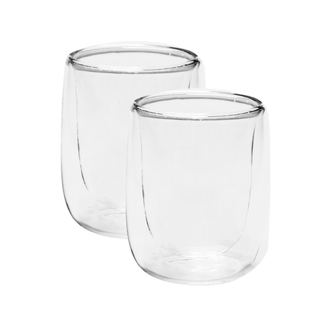 2 Tazas Vaso Mocha Doble Vidrio Larhaus Barista 250cc Cafe Transparente