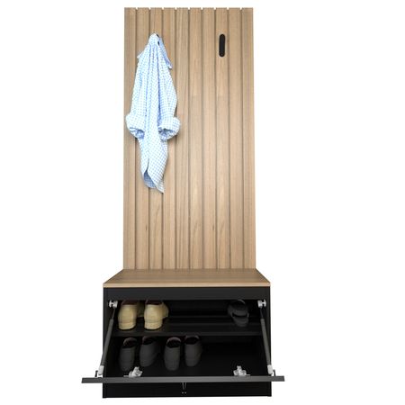 Botinero Recibidor Funcional Con Puerta Tables Cod: 4018 Olmo Finlandes-Negro