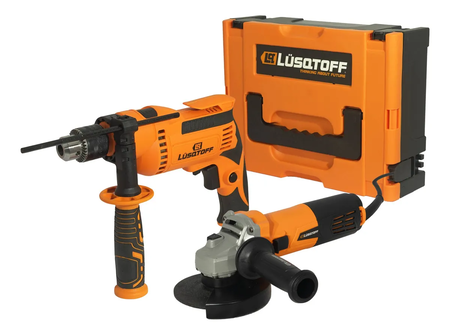 Combo Amoladora 115mm + Taladro 600w Lusqtoff Katl-8r C/ Kit Naranja 50