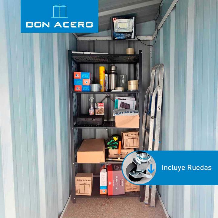 Estantería Plegable de 5 Niveles con Ruedas Color Negro DON ACERO - Vista 5