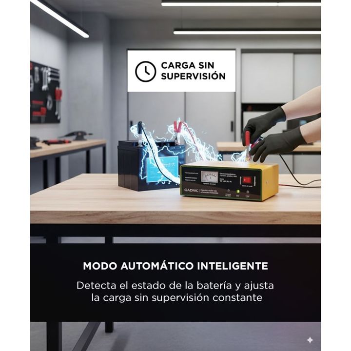 Cargador Automático de Batería Gadnic para Vehículos Tensión 6V 12V - Vista 3
