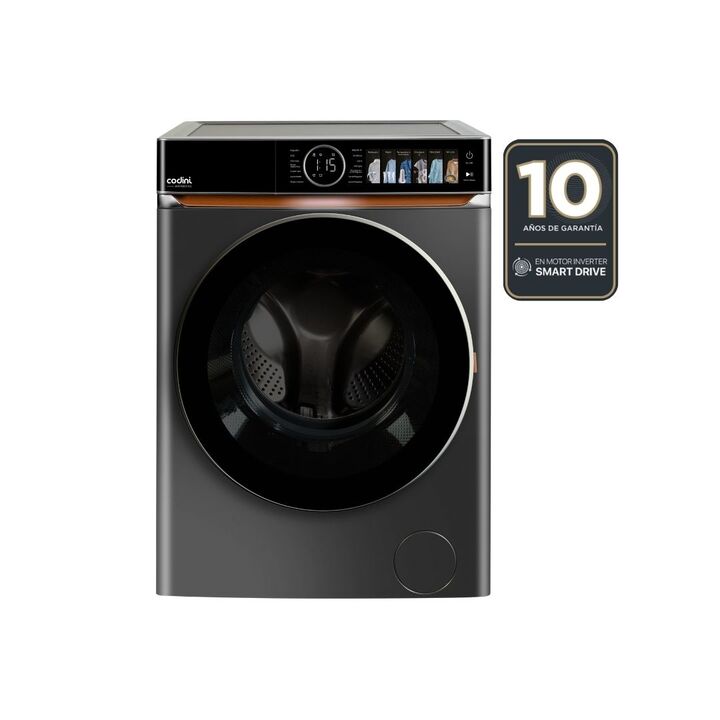 Torre de Lavado Codini Lavasecarropas 9kg/10kg Inverter A 1400 RPM Dark grey - KB9014100G - Vista 6