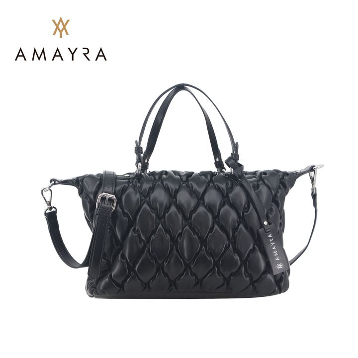 Cartera Negra Amayra Diseno Moda Urbana Con Correas Ajustables Ecocuero - Vista 1