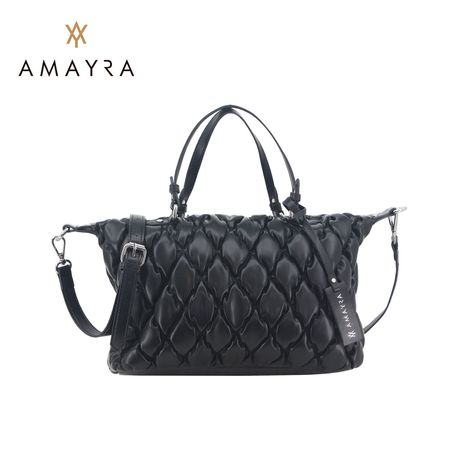 Cartera Negra Amayra Diseno Moda Urbana Con Correas Ajustables Ecocuero