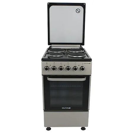 Cocina Electrica Plata 50cm 4 Hornallas Grill Turbo Tapa Dalton