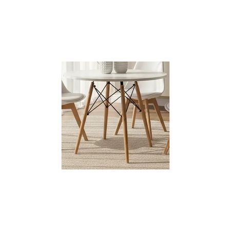 Juego De Comedor Mesa Eames 100cm+4 Sillas Tulip Blanco