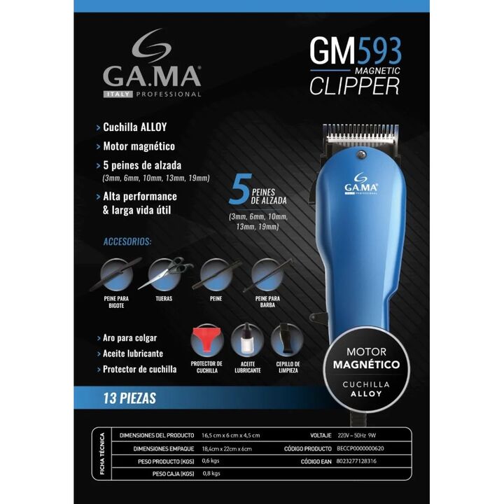 CORTADORA DE CABELLO GA.MA GM-593 - Vista 3