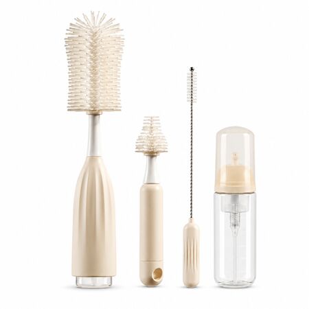 Set Premium 4 en 1 Limpiador de Mamaderas con Dosificador de Espuma