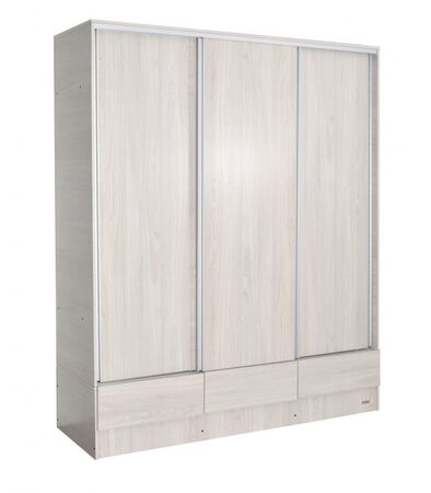 Placard Premiun 3 Puertas 3 Cajones Gris