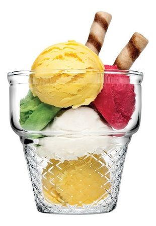 Compotera Vaso Vidrio X 4 Postre Helado MiniCornet