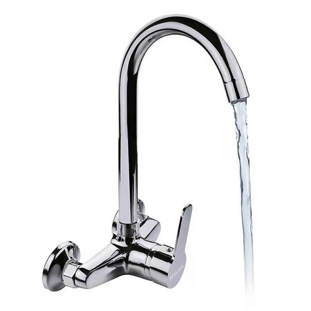 Griferia Monocomando Rieti By Gadnic De Pared Baño y Cocina (Plateado)