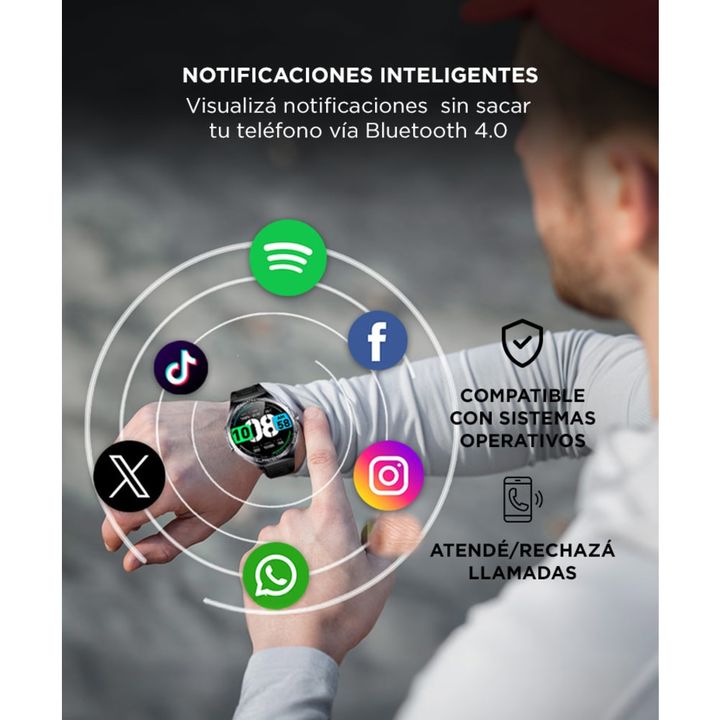 Reloj Smartwatch Gadnic Inteligente Función Llamada Pantalla táctil - Vista 3
