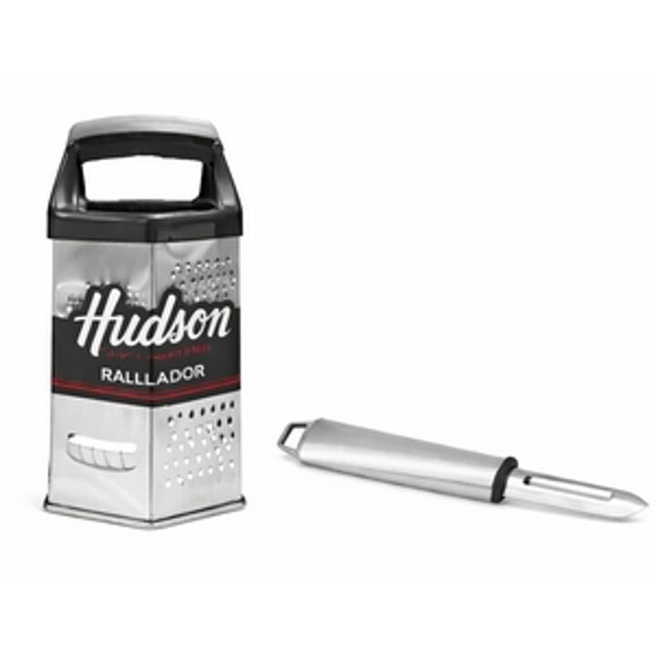 Combo rallador 6 lados + pelapapas acero Hudson - Vista 1