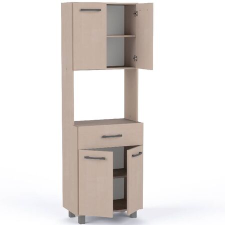 KIT CON ALACENA ORLANDI AB 662 PREMIUM - ABEDUL, 4 PUERTA, 1 CAJON