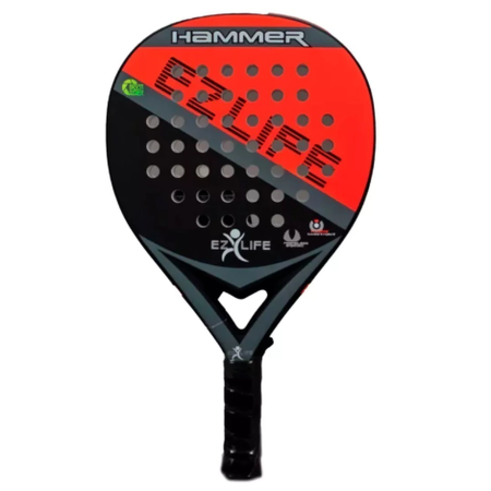 Paleta de pádel hammer rojo fluor