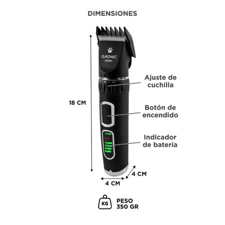 Máquina De Cortar Pelo Para Perros Gadnic S500+ Regulable Portátil Y Recargable 3.7V 5W