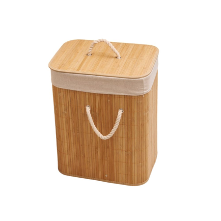Cesto Canasto Bambu Deco con tapa para ropa sucia