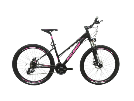 Bicicleta Raleigh Mojave 2.0 D R27,5"- Talle 18"/M - Negro/Rosa -Cuadro de aluminio- Frenos a discos mecánicos- 21 Vel. 