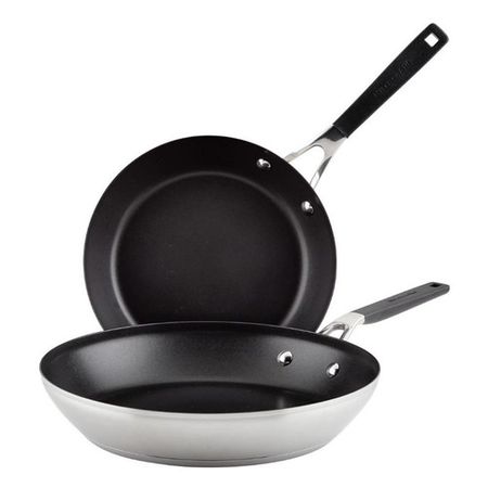 Set De Sartenes Kitchenaid 2 Pzs Inducción Antiadherente 24 Y 30Cm