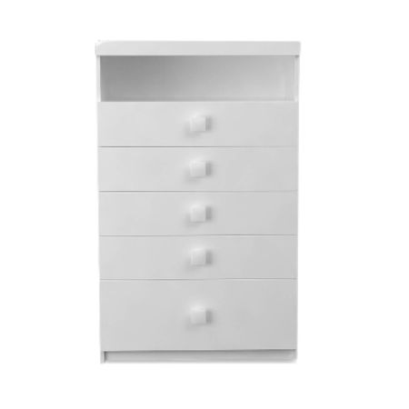 Chiffonier 5 Cajones Infinity Laqueado Blanco